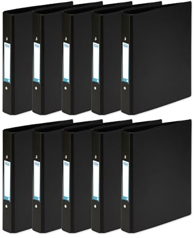 Emgee Ring Binders Heavyweight PVC 2 O-Ring Size 25mm A5 Black, Pack 10 Folders