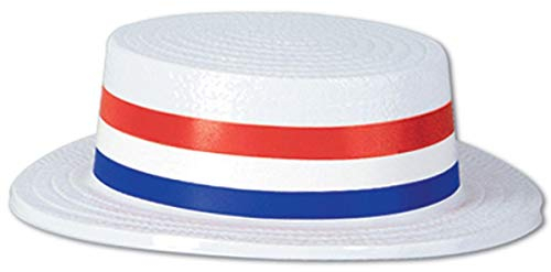A Beistle Creation White Skimmer W/Rwb 6 Hats
