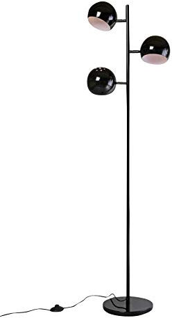 anTes interieur Stehleuchte Orbis schwarz inkl. 3 x LED-Leuchtmittel/Retro-Look/Metall/mehrflammig (Stehlampe Standlampe Standleuchte)