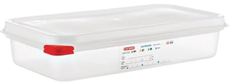 Araven 03352 Frischhaltedosen aus Polypropylen, mit Deckel, GN 1/3, 2,5 l, 65 mm, mit Griff, 4 Stück
