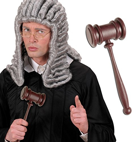 NET TOYS Marteau de Juge Vente aux enchères Maillet de magistrat Vente aux enchères Marteau Juge Professeur bâton Avocat déguisement Accessoire Costume de Carnaval