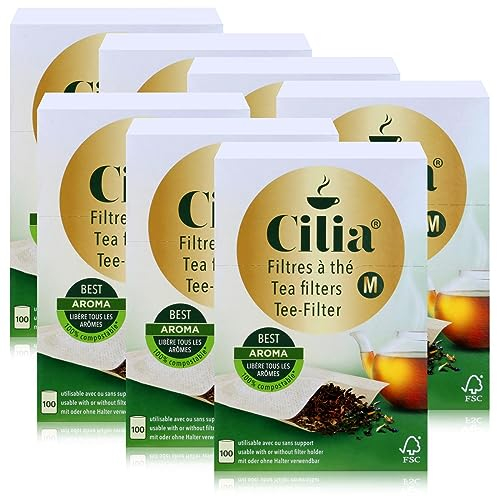 CILIA® Teefilter 100Stk. Grösse M mit/ohne Halter verwendbar ( 7er Pack )