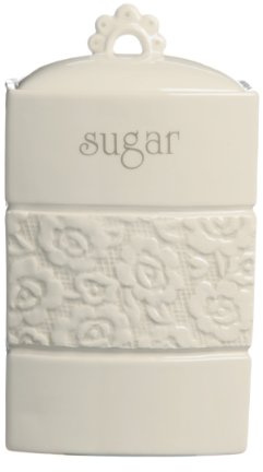 Premier Housewares Georgia Sugar Canister, 20 cm - Cream