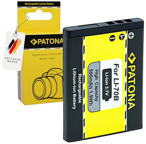 PATONA Li-70b Akku 500mAh Ersatzakku kompatibel mit Olympus D-700 D-705 D-710 D-715 FE-4020 FE-4040 FE-5040 VG-110 VG-120 VG-130 VG-140 VG-150 VG-160 X940 Li70b Li 70b