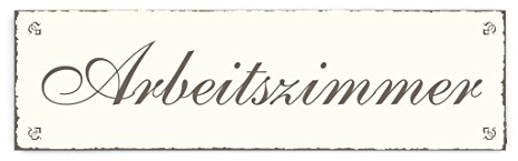 SCHILD Dekoschild « ARBEITSZIMMER » Shabby Vintage Holzschild Türschild Büroschild
