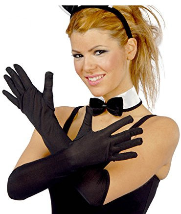 FIESTAS GUIRCA | Schwarze Handschuhe (Einheitsgröße) - Kostümzubehör für Erwachsene - Ideal für Halloween, Mittelalterfeste, Banditen, Musketiere und 20er Jahre - Hochwertiger Stoff - Schwarz