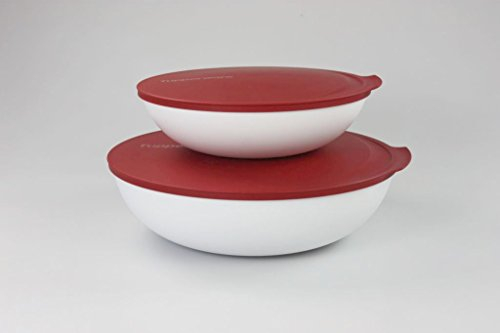 TUPPERWARE Allegra bol 3,5 L + Bol 1,5L Server blanc rouge