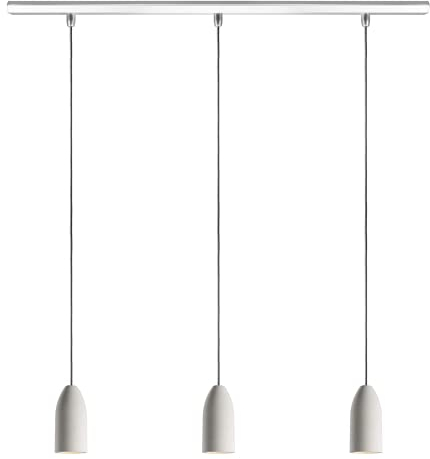 Buchenbusch urban design Pendelleuchte 3-flammig light edition, Schlafzimmerlampe hängend mit Textilkabel Baumwolle, Deckenleuchte dimmbar