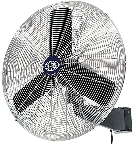 Global Industrial Oscillating Wall Mount Fan, 24 Diameter, 1/4hp, 7525cfm