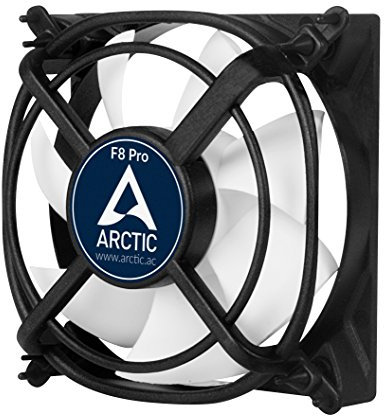 ARCTIC F8 TC - Temperaturgesteuerter 80 mm Gehäuselüfter, Standard Case Fan, Temperatursensor reguliert RPM, Push- oder Pull-Konfiguration, 350-2000 U/min. - Schwarz/weiß