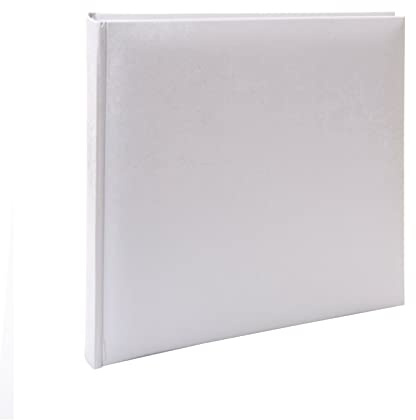 Kenro White Satin Wedding Photo Album 60 Pages 22.5x23.5cm Non-Adhesive, Gift for Christening Anniversary New Baby Celebration - KD145