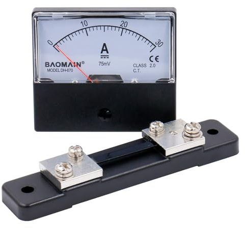 1pcs 670 30A Analog Amp Panel Meter Current Ammeter DC 0-30A + Shunt