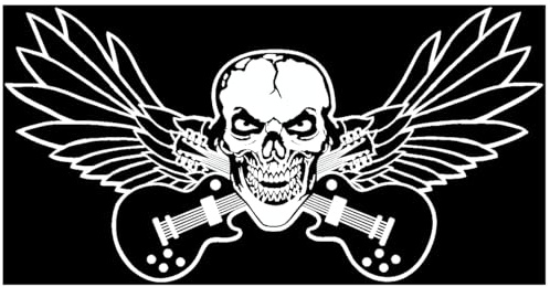 Samunshi® Autoaufkleber Totenkopf Gitarre Aufkleber 30 x 15,3cm weiß