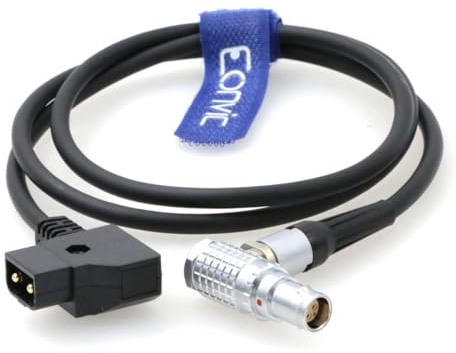 Eonvic D-Tap Stecker auf 1B 6-polige Buchse, Netzkabel für V-Mount, Anton-Halterung, Batterie, rot, scharlachrot und epische Kamera, 100 cm (rechtwinklig, 6-polig)
