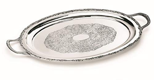 Silberschale graviert Queen Anne Sheffield Stil cod.580017 cm 41x31x1,5h by Varotto & Co.