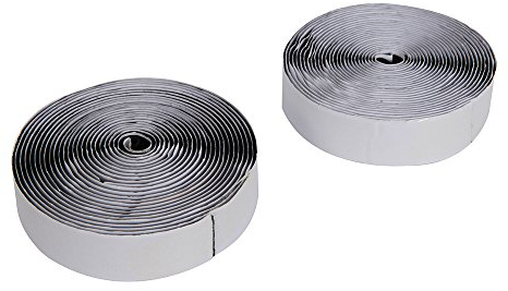 Fixman 754321 Hook and Loop Tape Black Self-Adhesive 2pce 25 mm x 5m