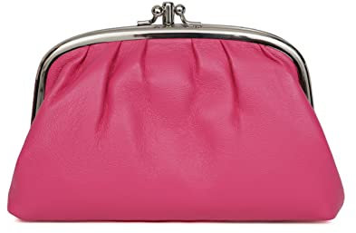 Hexagona - Porte-Monnaie - pour Femme - Collection Coconuts - Fuchsia - Cuir d’Agneau