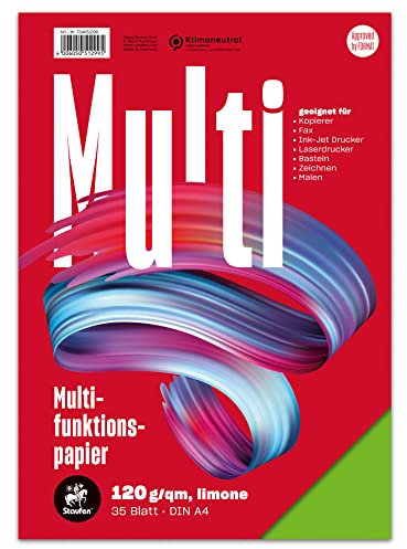 Staufen Style Multifunktionspapier - DIN A4, 35 Blatt, Farbe: limone, 120g/m² Qualitätspapier, 1 Stück