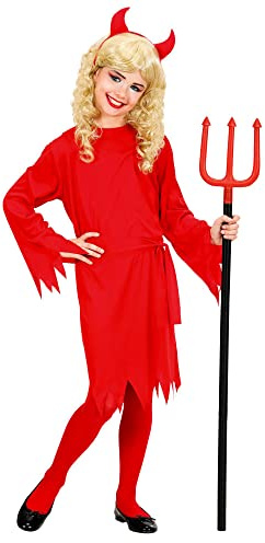 W WIDMANN MILANO Party Fashion - Kinderkostüm Teufel, Kleid, Faschingskostüme Kinder für Halloween und Karneval, Satan, Hölle
