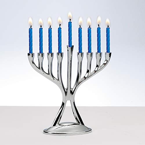 Rite Lite Menora Chanukah-Kerzen, modern, poliert, silberfarben, 11,4 cm hoch