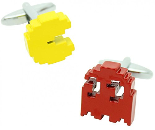masgemelos Manschettenknöpfe Pacman gelb und rot Cufflinks
