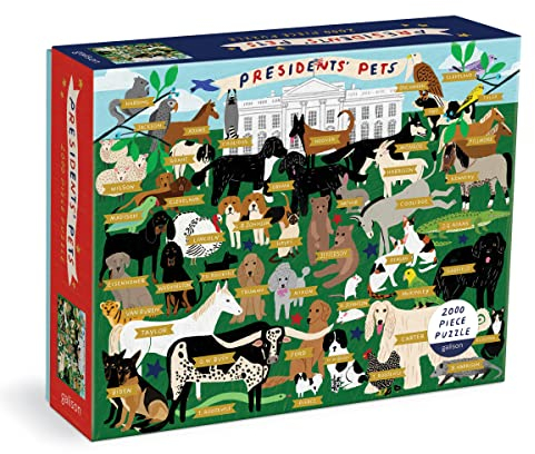 Galison 9780735372016 Presidents' Pets Jigsaw Puzzle, Multicoloured, 2000 Pieces