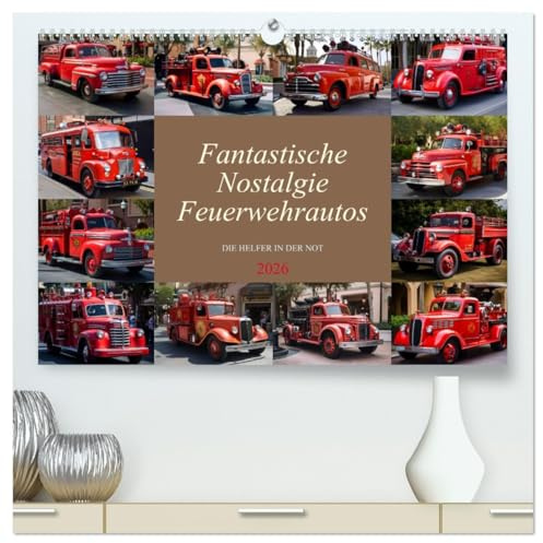 Fantastische Nostalgie Feurwehrautos (hochwertiger Premium Wandkalender 2026 DIN A2 quer), Kunstdruck in Hochglanz: Ob jung oder alt, für jeden Feuerwehrfan ein muß. (CALVENDO Technologie)