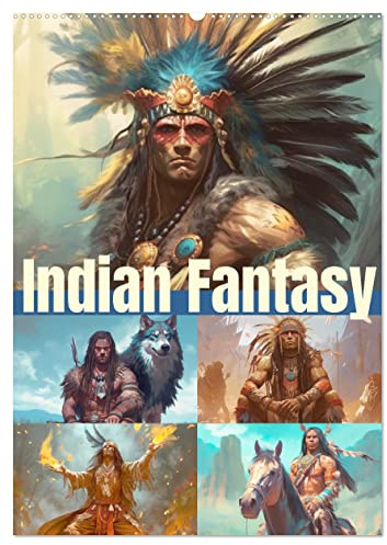 Indian Fantasy (Wandkalender 2026 DIN A2 hoch), CALVENDO Monatskalender: Beliebte Fantasie-Illustrationen von Amerikas Ureinwohnern (CALVENDO Kunst)
