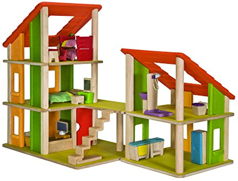Plan Toys- Chalet Dollhouse with Furniture, Colore Legno, 7602