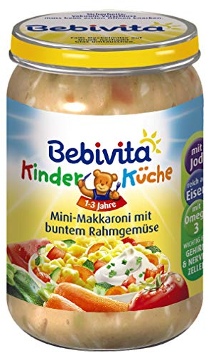Bebivita Mini-Makkaroni mit buntem Rahmgemüse, 6er Pack (6 x 250 g)