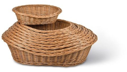 Hundekorb oval, braun, T 80cm x B 85cm x H 20cm