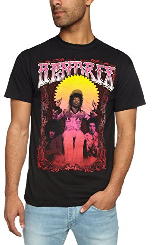 Jimi Hendrix Men's Karl Ferris Wheel Short Sleeve T-Shirt, Black, Large
