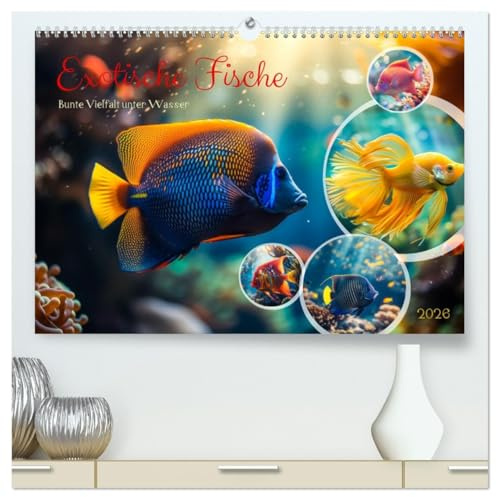 Exotische Fische (hochwertiger Premium Wandkalender 2026 DIN A2 quer), Kunstdruck in Hochglanz: Tauchen Sie ein in die faszinierende Welt exotischer ... und Formen verzaubern. (CALVENDO Tiere)