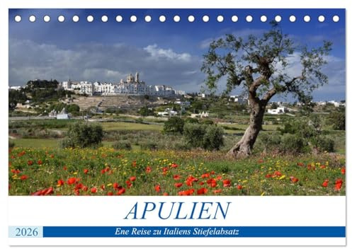 Apulien - Eine Reise zu Italiens Stiefelabsatz (Tischkalender 2026 DIN A5 quer), CALVENDO Monatskalender: Italien wie im Bilderbuch (CALVENDO Orte)
