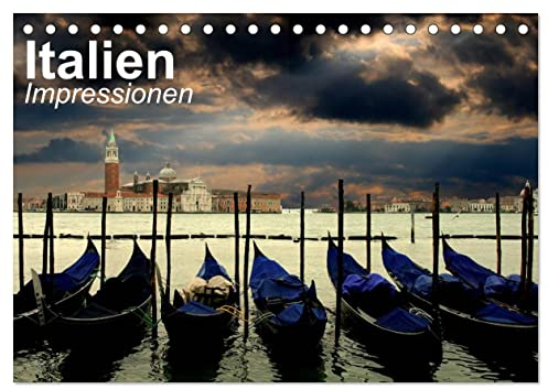 Italien • Impressionen (Tischkalender 2024 DIN A5 quer), CALVENDO Monatskalender: Italiens Romantik und La Dolce Vita (CALVENDO Orte)