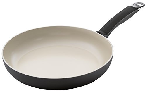 Kuhn Rikon Ceramic Induction Frying Pan, Aluminium, Black/Beige, 22 cm