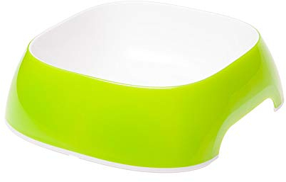 Ferplast Gamelle pour Chat Glam - Gamelle à Nourriture et à Eau pour Chat en Plastique à la Mode, antidérapant, Facile à Nettoyer, 0,4 Litre, Vert