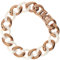 Jewel24 Damen Panzer Armband aus Edelstahl rosé vergoldet und Keramik 19 cm lang