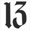 INDIGOS UG Aufkleber - Autoaufkleber - JDM - Die Cut - Number 13 Decal Window Laptop Vinyl - Folie Sticker - schwarz - 88mmx104mm