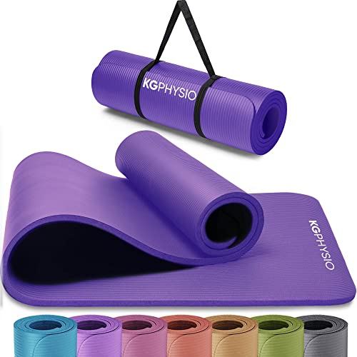 KG Physio Yogamatte Rutschfest und Gepolstert - Yoga Matte mit Tragegurt, Fitnessmatte, Turnmatte, Sportmatte Dicke 8mm, Gymnastikmatte, Gym Matte, Pilates Matte, Fitness Matte Sport, 183x60cm