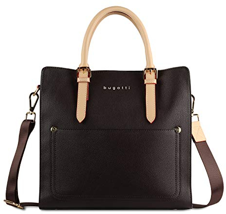 bugatti Ella Handtasche L für Damen, Frauen Tasche groß, Damenhandtasche in braun