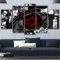 IIIUHU Bilder Wandbild 150x80cm Vlies - Leinwand Bild XXL Wandbilder Wohnzimmer Wohnung Deko Kunstdrucke 5 Teilig Leinwand Bild -Naruto Sharingan Eye Anime Hd Gedruckt Wandkunst
