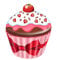 MediMuc Cupcake groß Erdbeeren - Aufbewahrungsdose, Keksdose, Blechdose - lebensmittelecht - Vol. 1,5l - Maße: (Ø x Höhe): 18,0 x 18,5cm