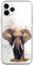 SmartGiftShop African Wildlife Animals Case Splatter Art CLEAR Phone Cover Case Exclusive Artwork for iPhone 11 - Elephant