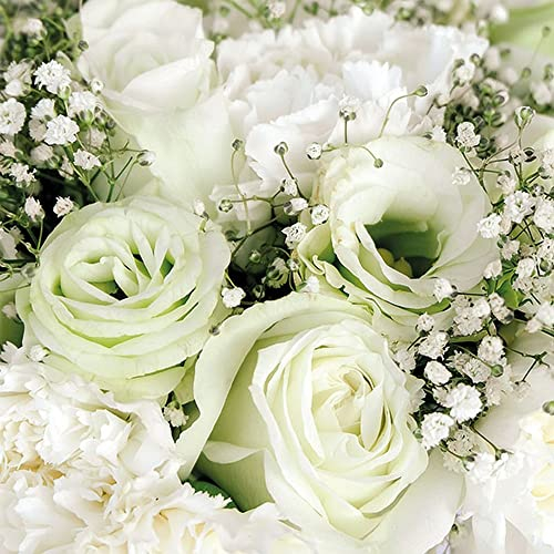 20 Servietten Weißer Rosenstrauß | Blumen | Hochzeit | Tischdeko | Decoupage | Serviettentechnik 33x33cm