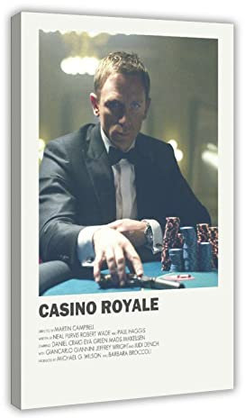 KOURT Casino Royale Vintage Minimalistisches Filmposter Leinwand Poster Schlafzimmer Dekor Sport Landschaft Büro Zimmer Dekor Geschenkrahmen 40 x 60 cm