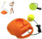 WOKICOR Tennis-Trainer Tennistrainer Set Trainer Baseboard Set mit 2 Rebound Ball, Selbststudium Übungs-Trainingswerkzeug Tennistrainingsausrüstung für Solotraining Erwachsener (Orange)