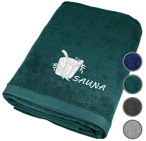 Lashuma Sauna Handtuch Frauen 100x200 cm, Lillby Wellness Handtuch Dame – Strandtuch Opal - Grün