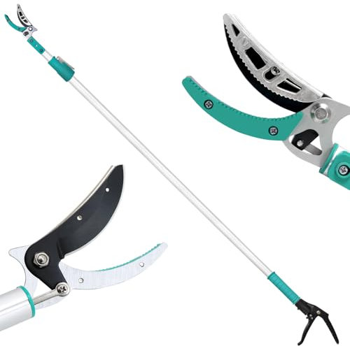 Byhagern Tree Pruner, 1.8-3m Long Reach with 4 Nodes Adjustment, Extendable, Lightweight, Ergonomic Grip, Ideal for Fruit Picking, Deadheading and Pruning