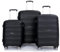 Travelhouse Gepäcksets 3-teiliges Koffer-Set, PP-Hartschalenkoffer mit Spinnrollen, leichtes Handgepäck mit TSA-Schloss für Damen, Schwarz, 20“/24”/28“